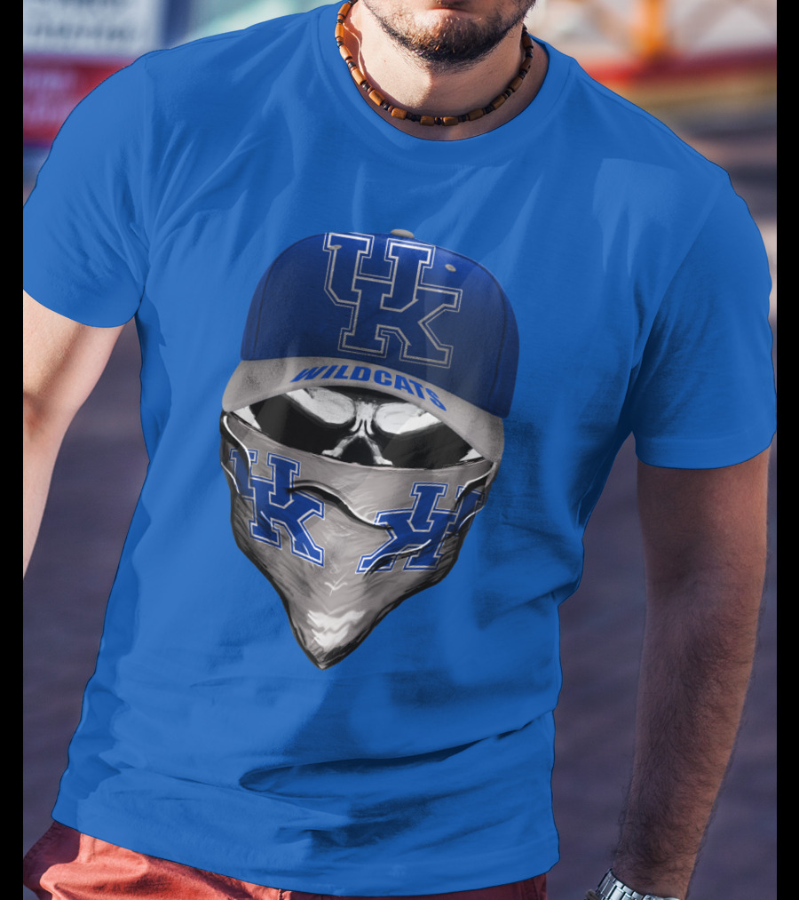 Kentucky Wildcats Uk Logo Hat Bandana Blue T-Shirt
