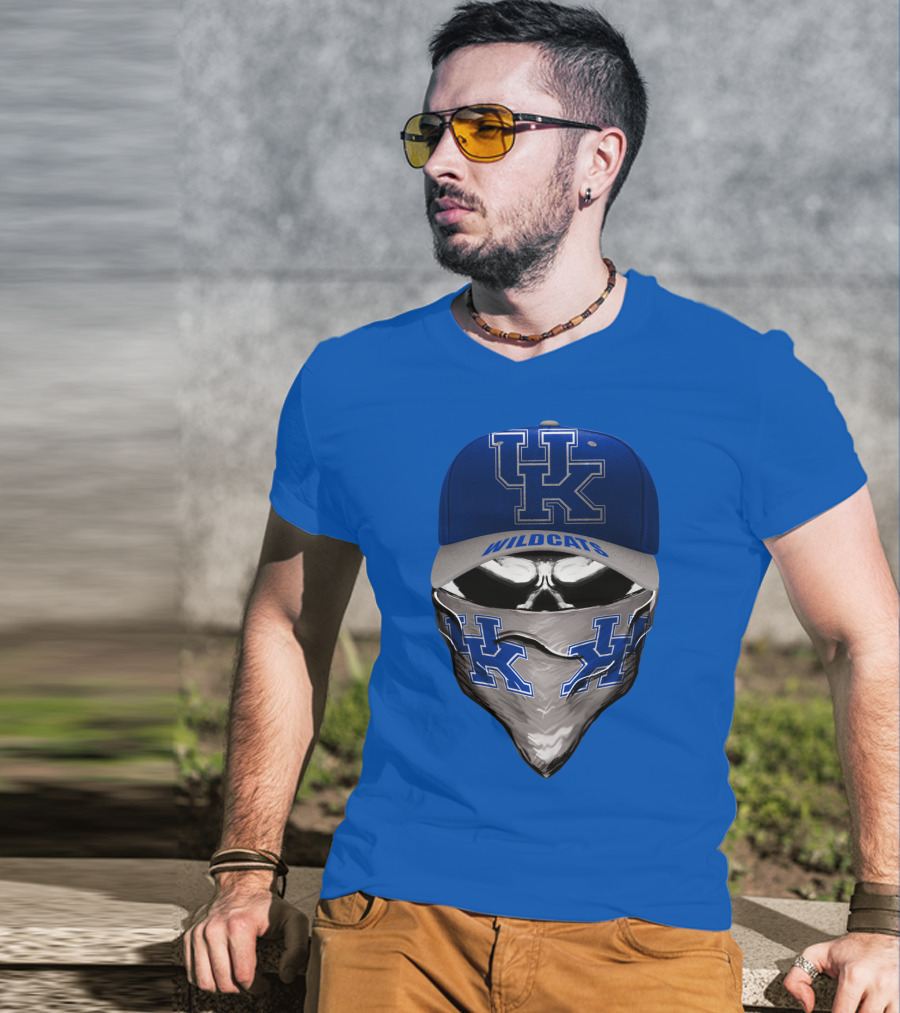 Kentucky Wildcats Uk Logo Hat Bandana Blue T-Shirt