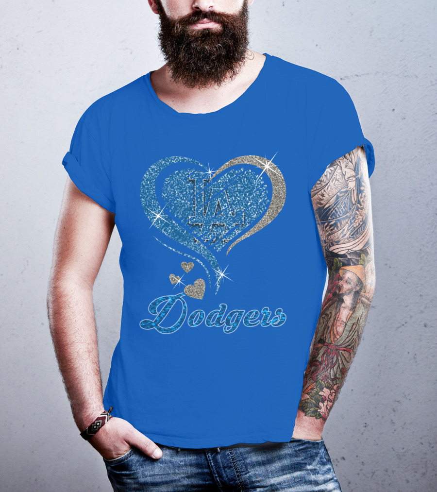 Los Angeles Dodgers Heart Logo Mlb Fan T-Shirt
