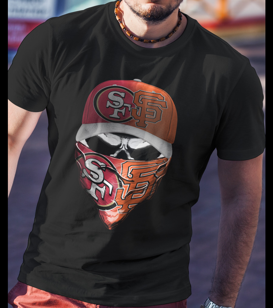 San Francisco Sports Team Logos Skull Cap And Bandana T-Shirt