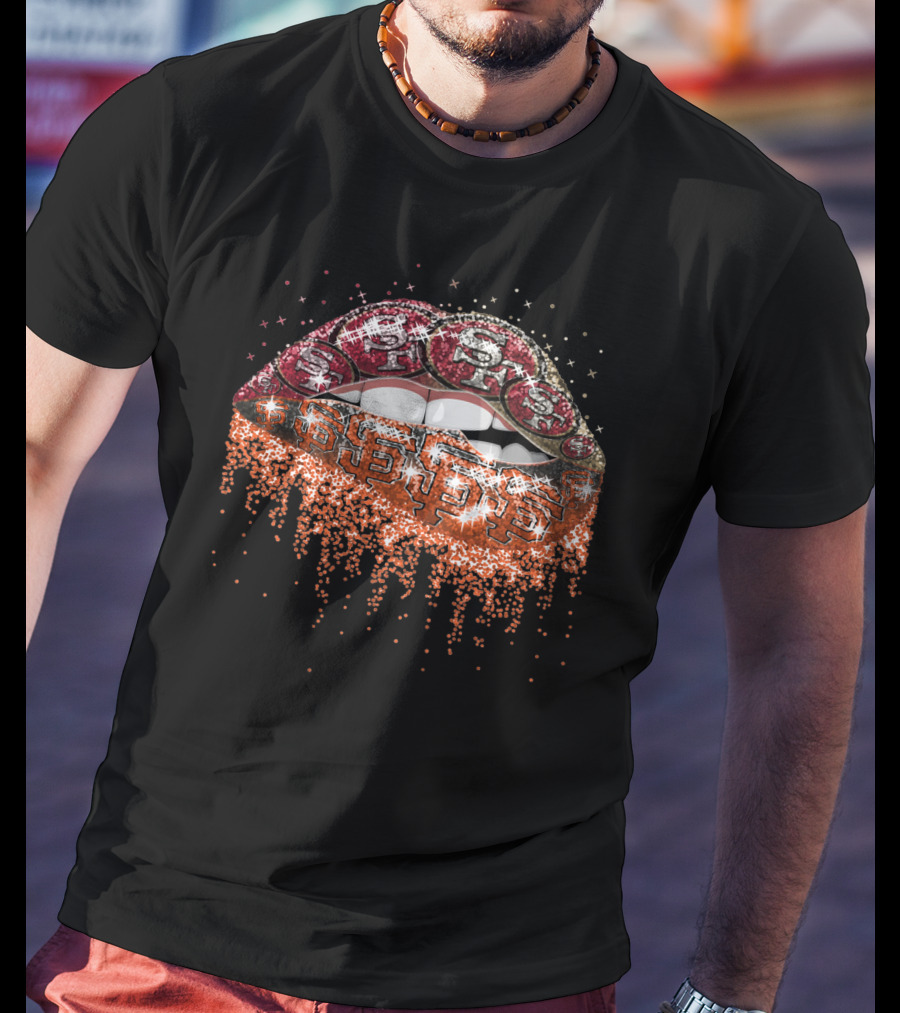 Lip Glittering Gold Dollar Lips T-Shirt