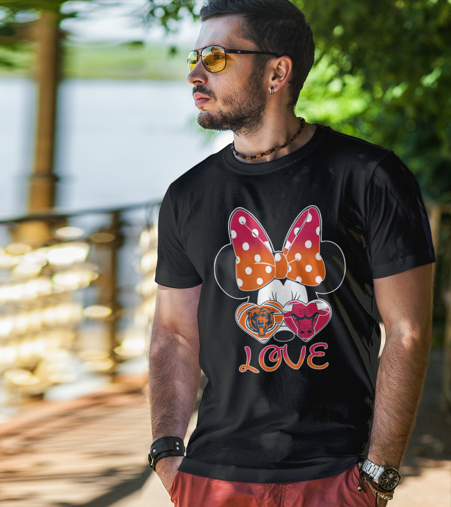 Minnie Mouse Chicago Bears Bulls Love T-Shirt