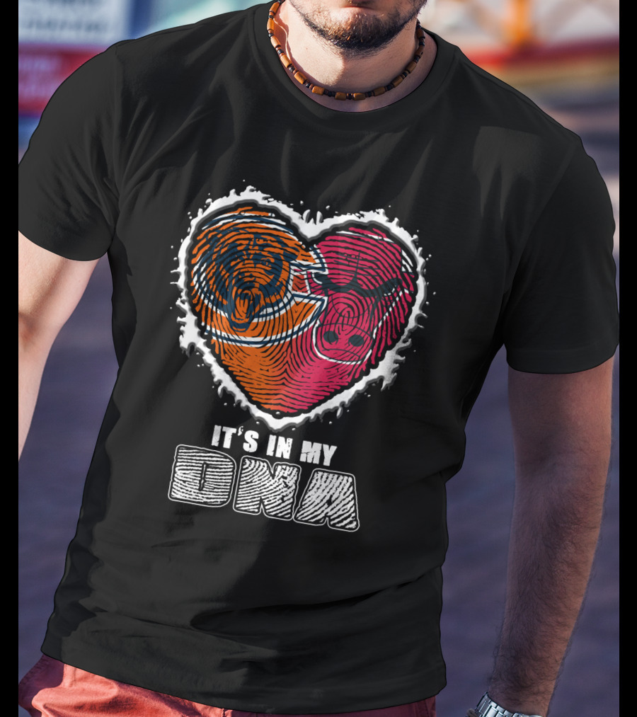 It's In My Dna Bears And Bulls Heart T-Shirt