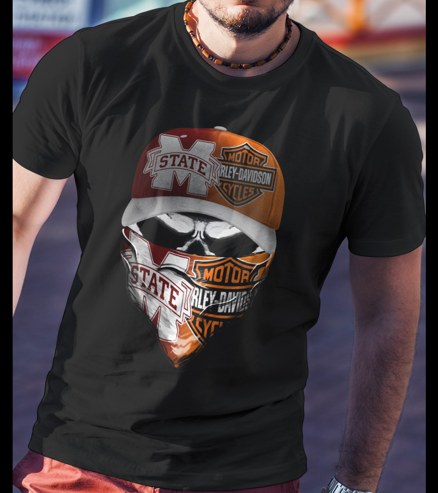 Mississippi State Bulldogs Harley Davidson Motorcycles T-Shirt