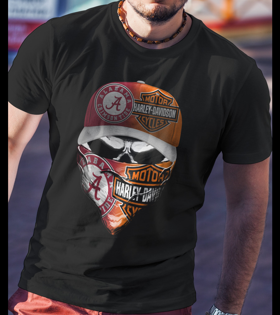 Alabama Crimson Tide Harley Davidson Motorcycles T-Shirt