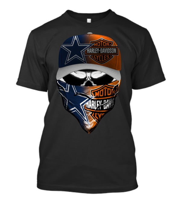 Harley Davidson Cycles And Star Helmet Face Covering T-Shirt