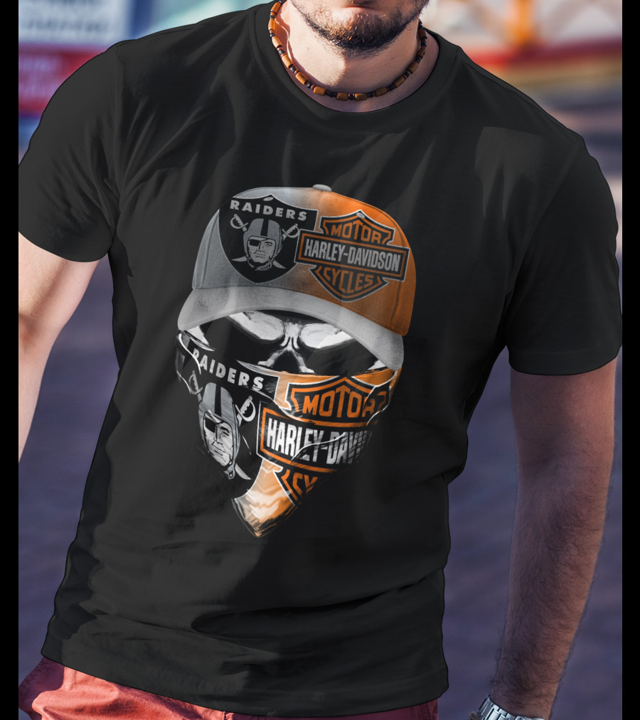 Raiders Harley Davidson Collaboration Mask And Hat 25Hl T-Shirt