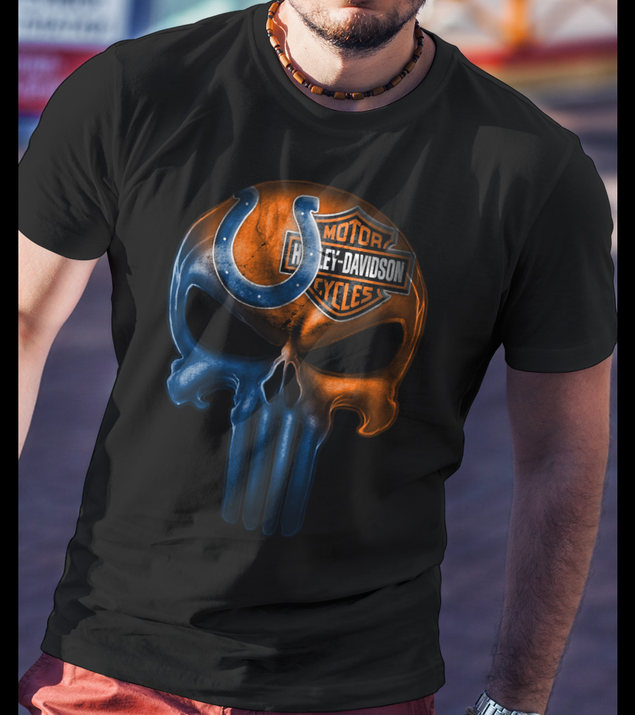 Harley Davidson Indianapolis Colts Skull T-Shirt