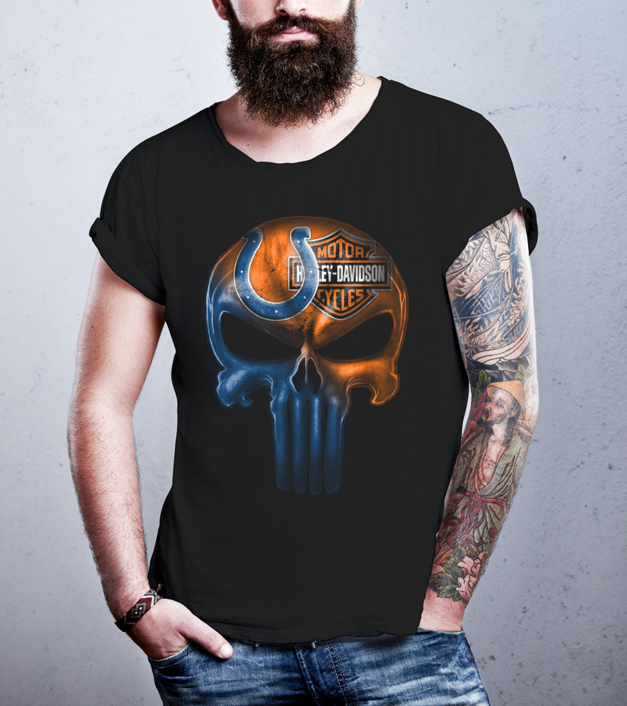 Harley Davidson Indianapolis Colts Skull T-Shirt