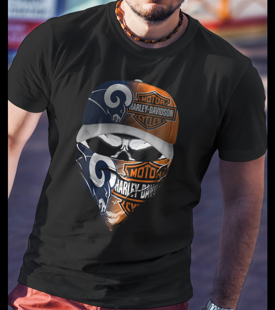 Harley Davidson Los Angeles Rams Fan Gear T-Shirt