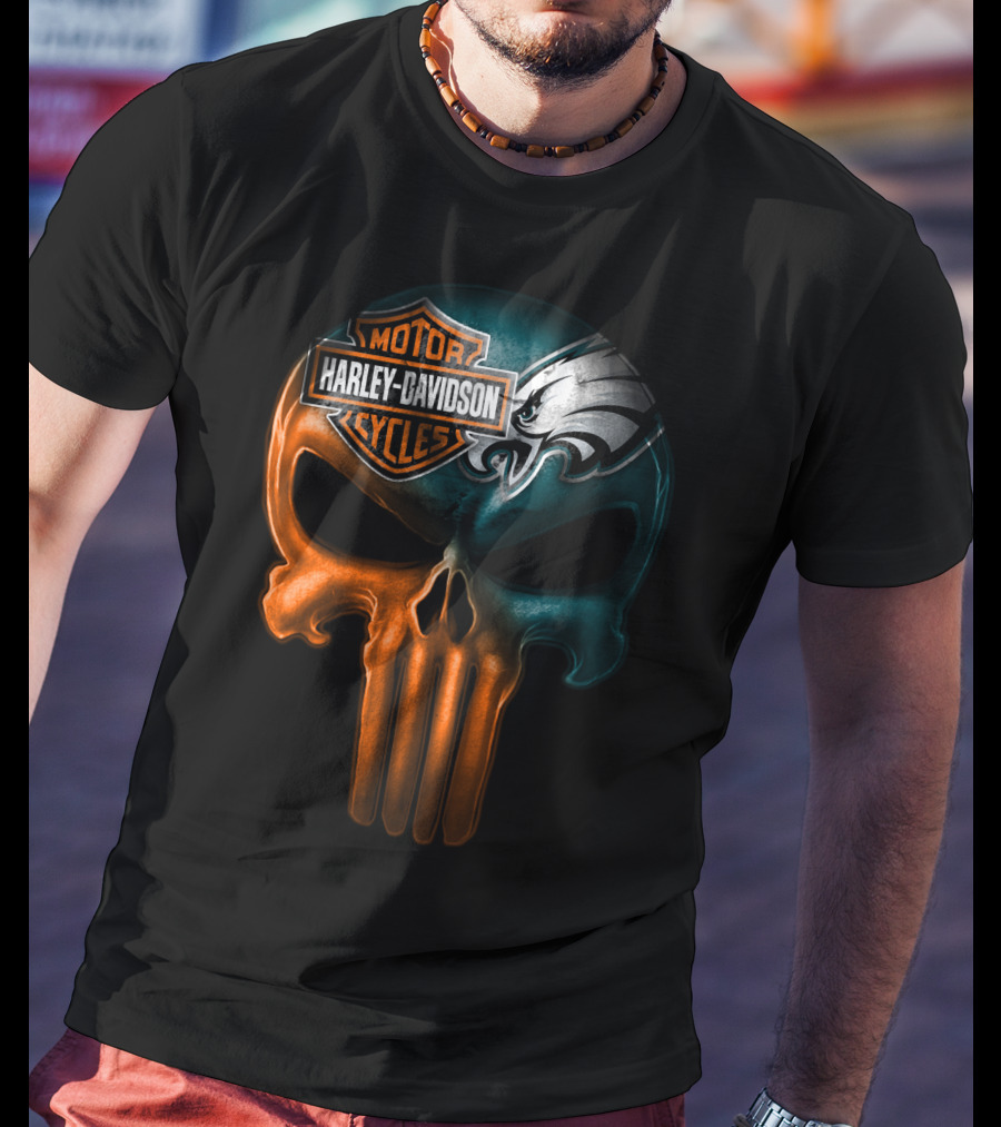 Harley Davidson Motor Cycles Eagles Skull T-Shirt