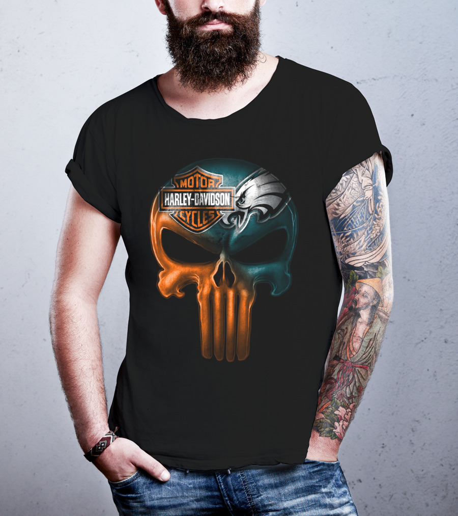Harley Davidson Motor Cycles Eagles Skull T-Shirt