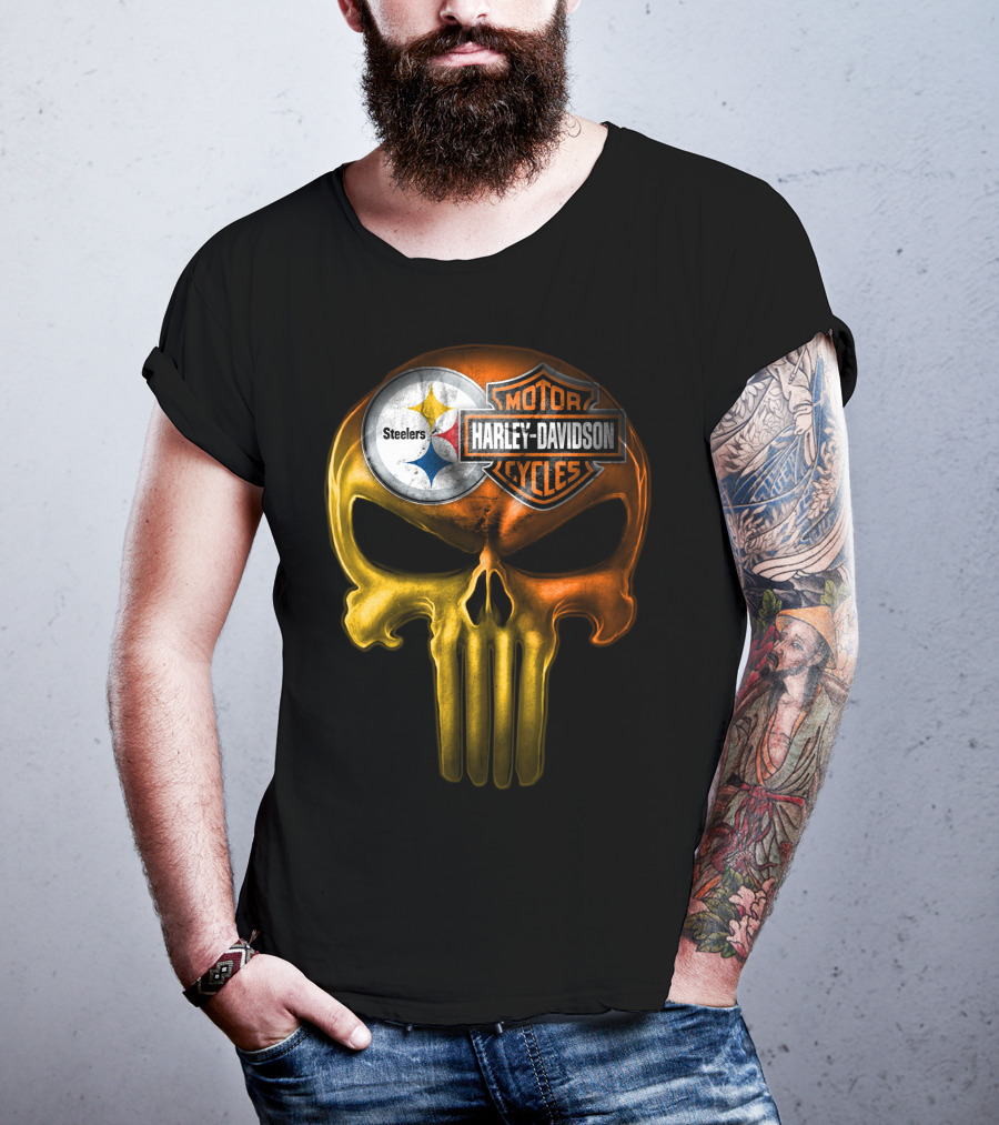 Steelers Harley Davidson Skull 27Hl T-Shirt