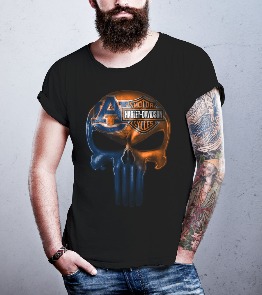 Auburn Tigers Harley Davidson Skull 03Ahl T-Shirt