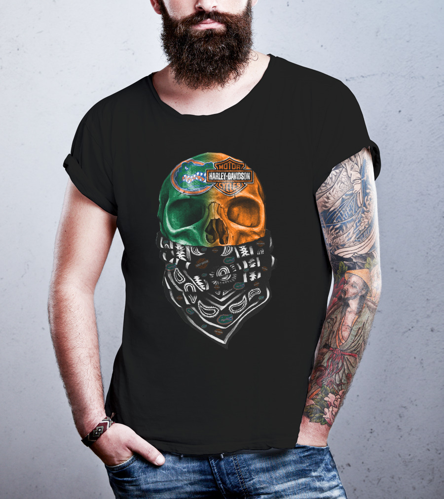 Harley Davidson Florida Gators Skull Bandana T-Shirt