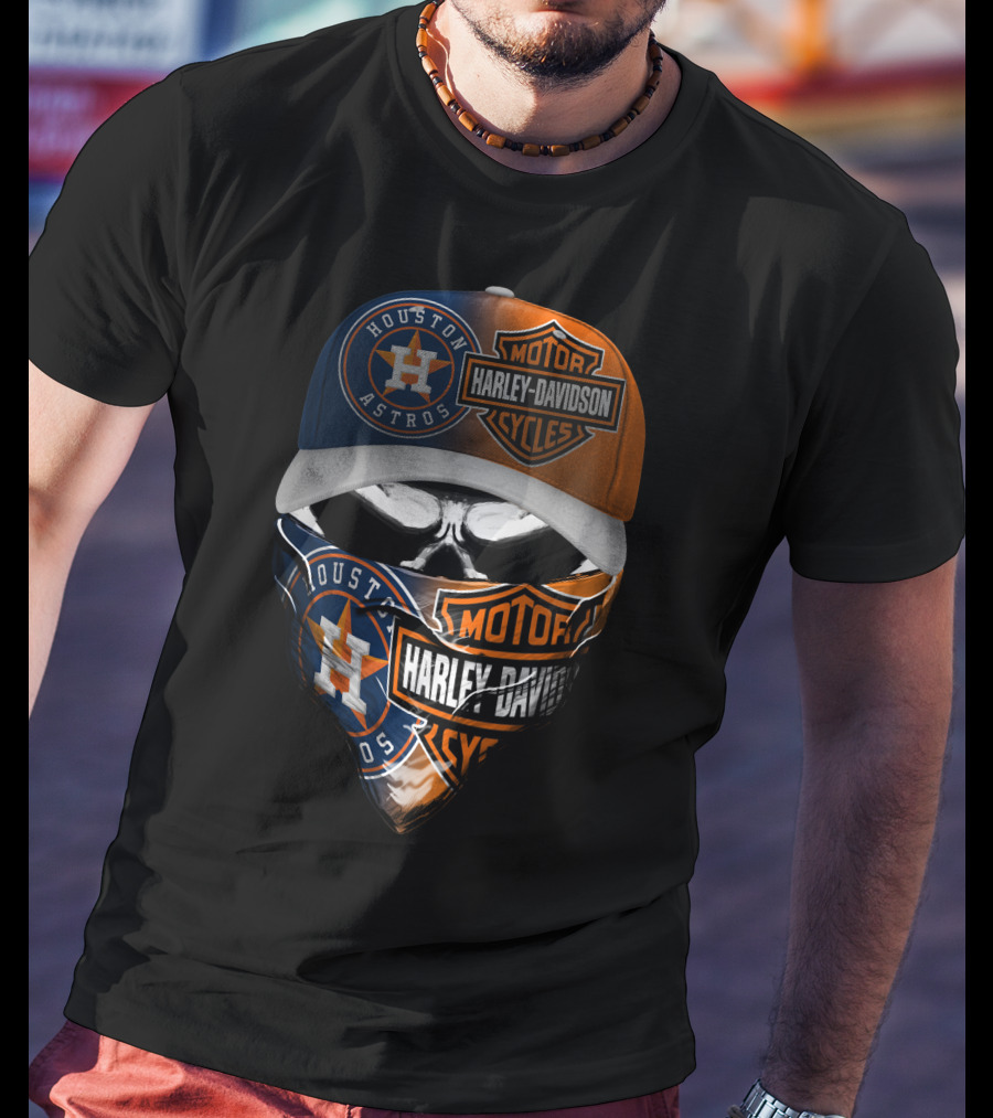 Houston Astros Harley Davidson Motorcycles T-Shirt