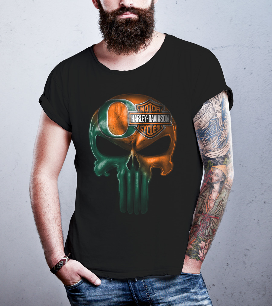 Oregon Harley Davidson Punisher Skull 35Ahl T-Shirt