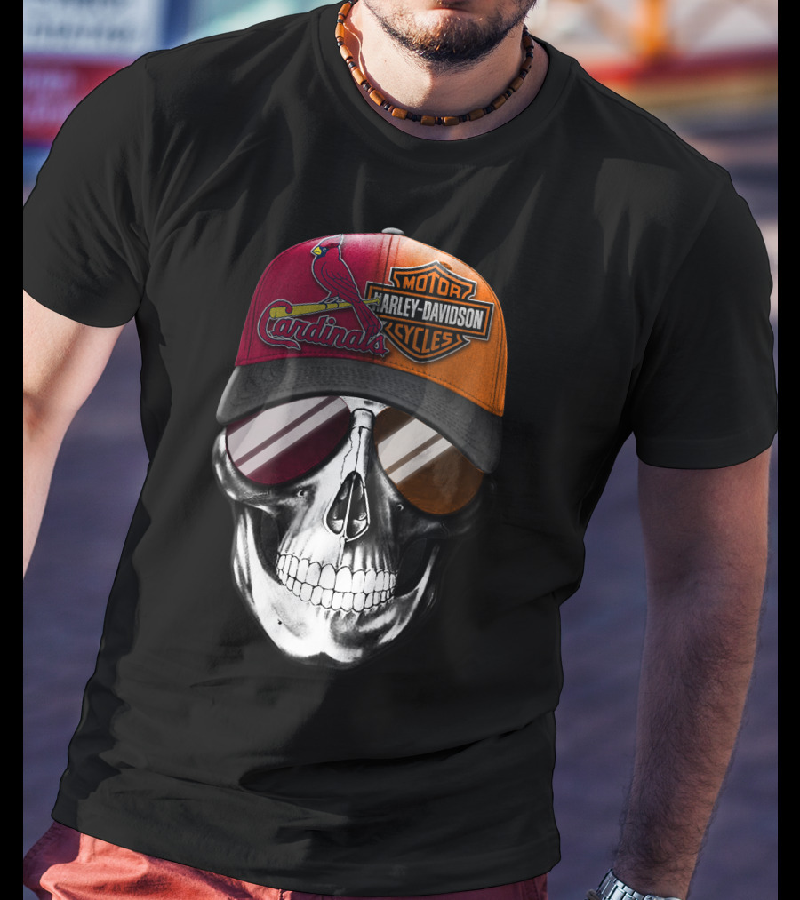 Cardinals Harley Davidson Skull 38Ahl T-Shirt
