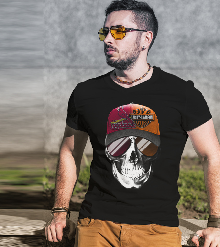 Cardinals Harley Davidson Skull 38Ahl T-Shirt