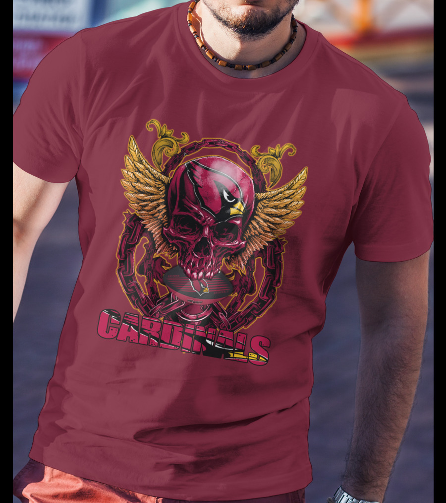Arizona Cardinals Skullfb Winged Helmet Edition T-Shirt