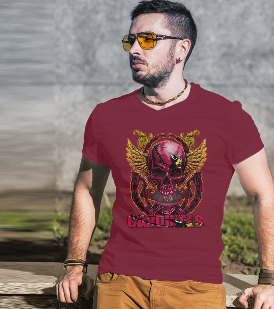 Arizona Cardinals Skullfb Winged Helmet Edition T-Shirt