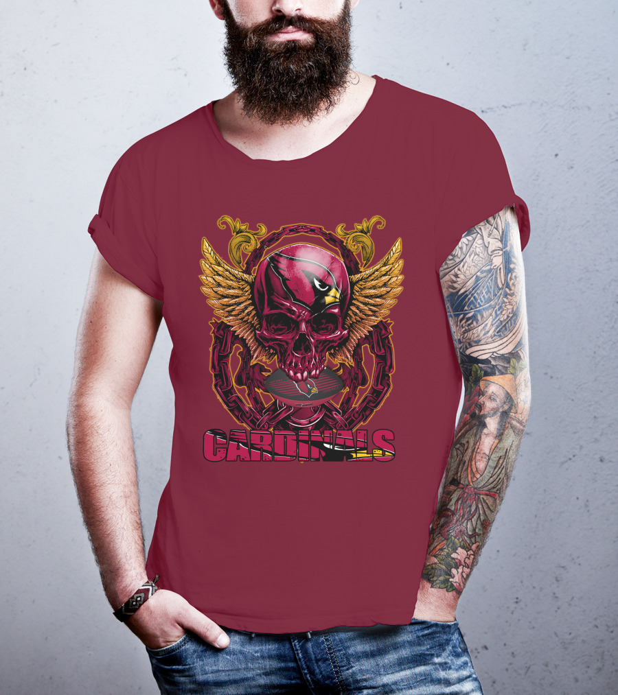 Arizona Cardinals Skullfb Winged Helmet Edition T-Shirt