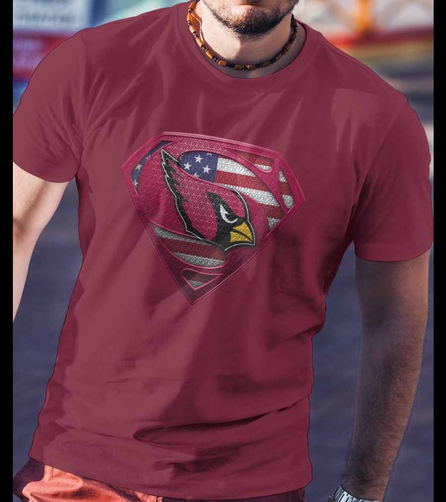 Arizona Cardinals Superman American Flag T-Shirt