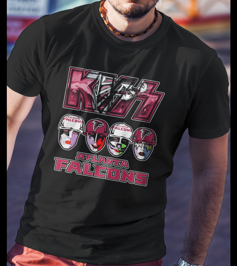 Kiss Band Atlanta Falcons Face Paint NFL Collaboration T-Shirt