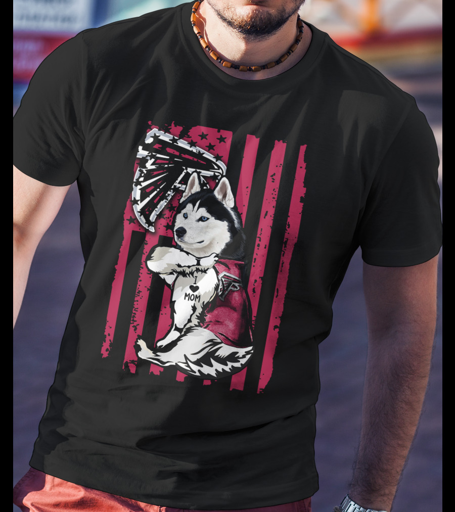 Siberian Husky Mom Atlanta Falcons T-Shirt