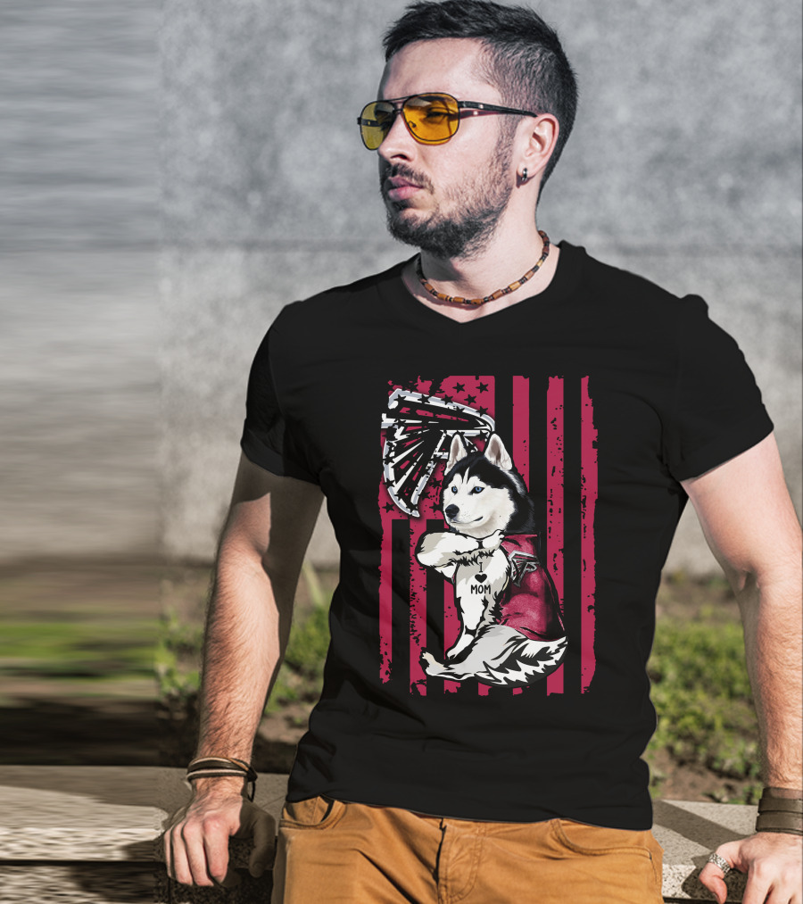 Siberian Husky Mom Atlanta Falcons T-Shirt