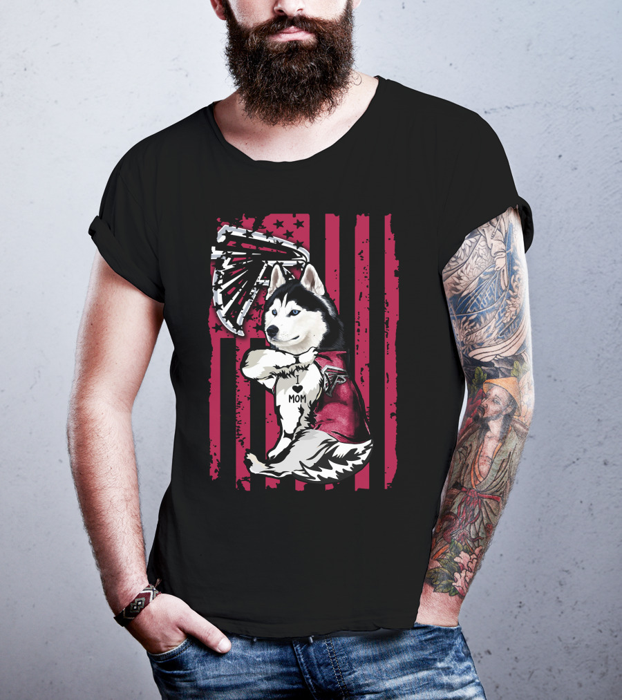 Siberian Husky Mom Atlanta Falcons T-Shirt