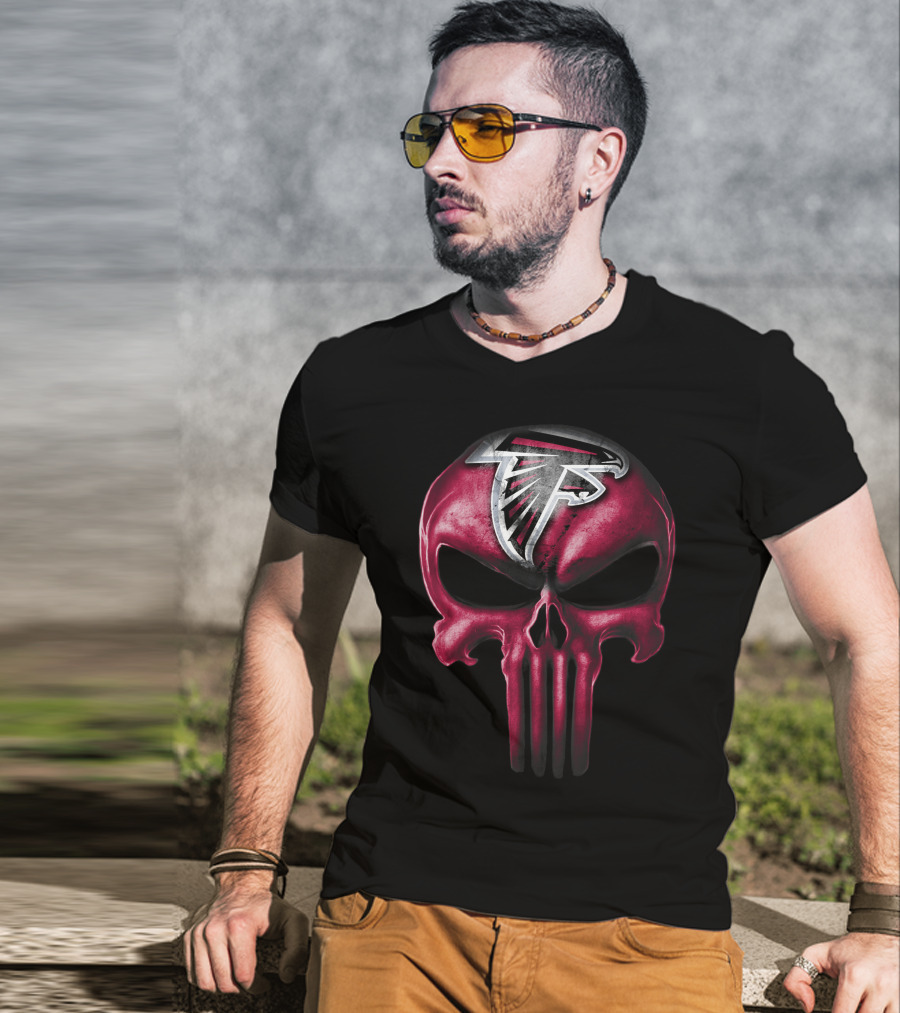 Skull Atlanta Falcons Logo Nfl T-Shirt