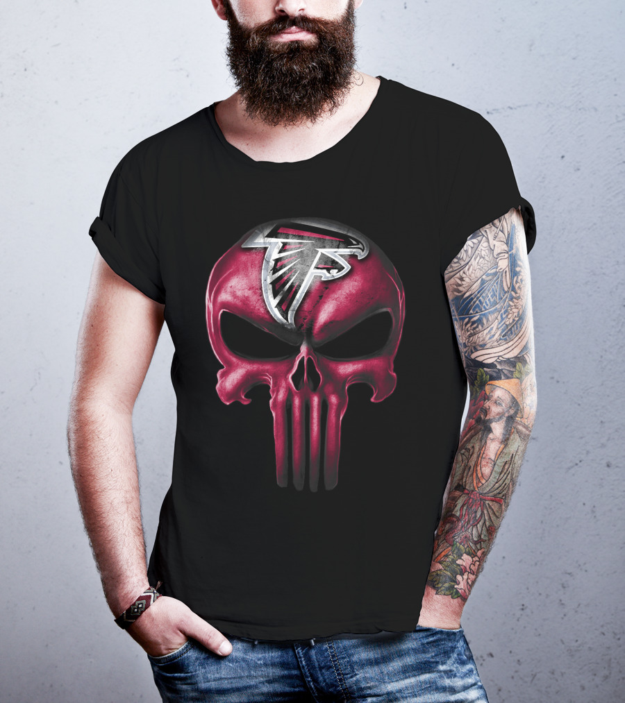 Skull Atlanta Falcons Logo Nfl T-Shirt