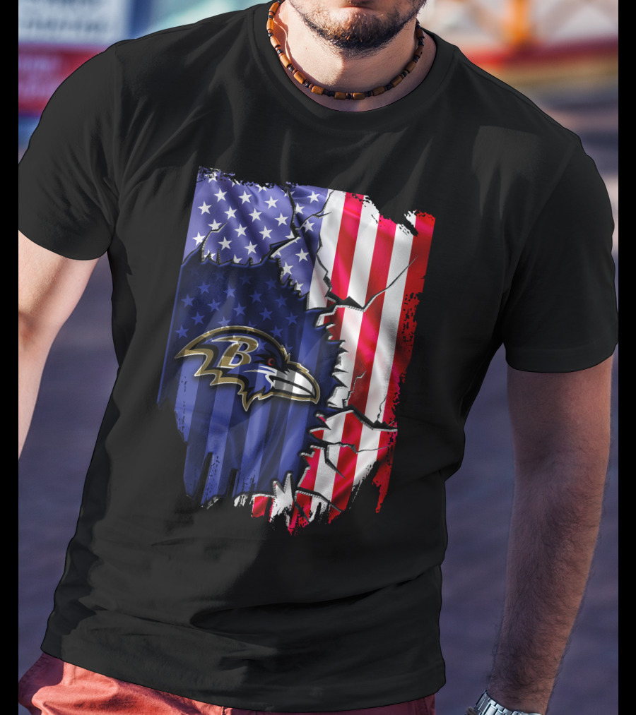 Flag Baltimore Ravens American Flag Stars And Stripes Ravens T-Shirt
