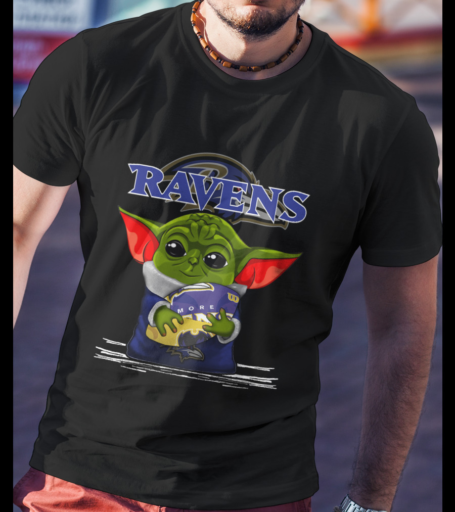 Ravens Yoda Baltimore Football Team Fan T-Shirt