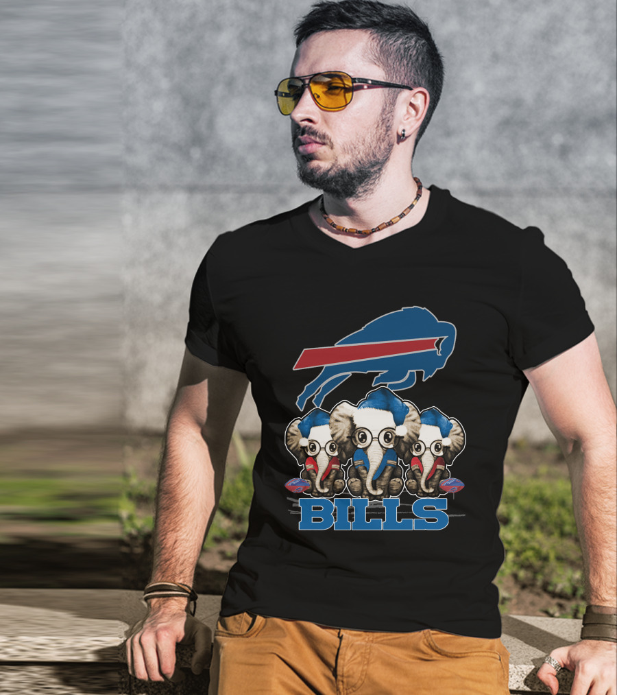 Elephan Xmas Buffalo Bills NFL Holiday Fan T-Shirt