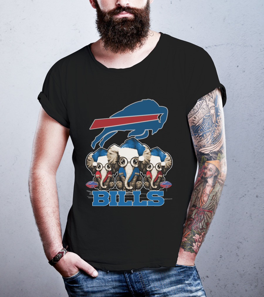 Elephan Xmas Buffalo Bills NFL Holiday Fan T-Shirt