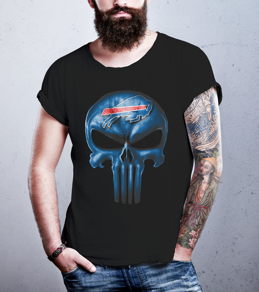Buffalo Bills Skull Logo Fusion T-Shirt