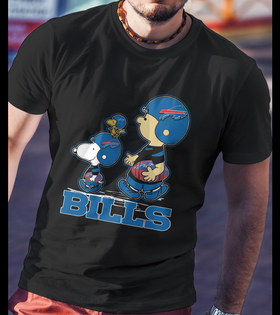 Bills Snpfootball Buffalo Peanuts Characters T-Shirt