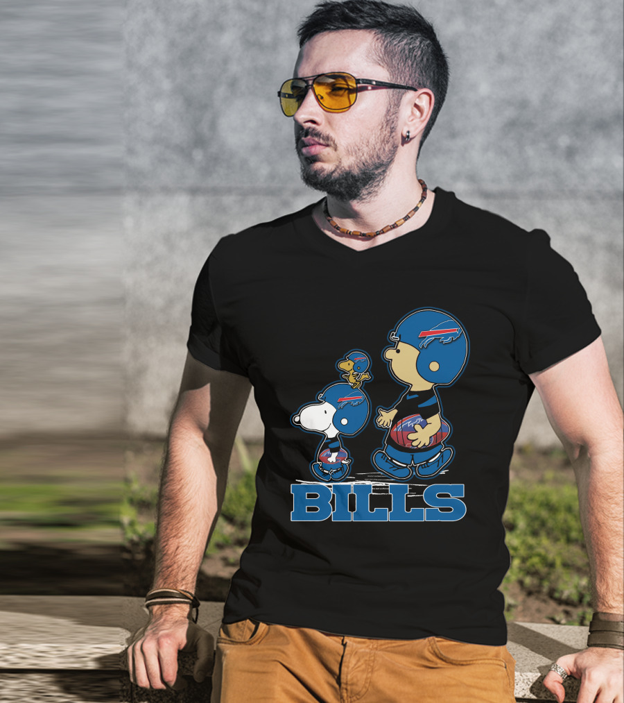 Bills Snpfootball Buffalo Peanuts Characters T-Shirt