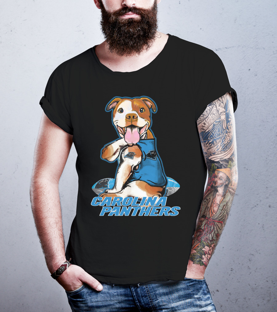 Pittbull Carolina Panthers Football Dog T-Shirt
