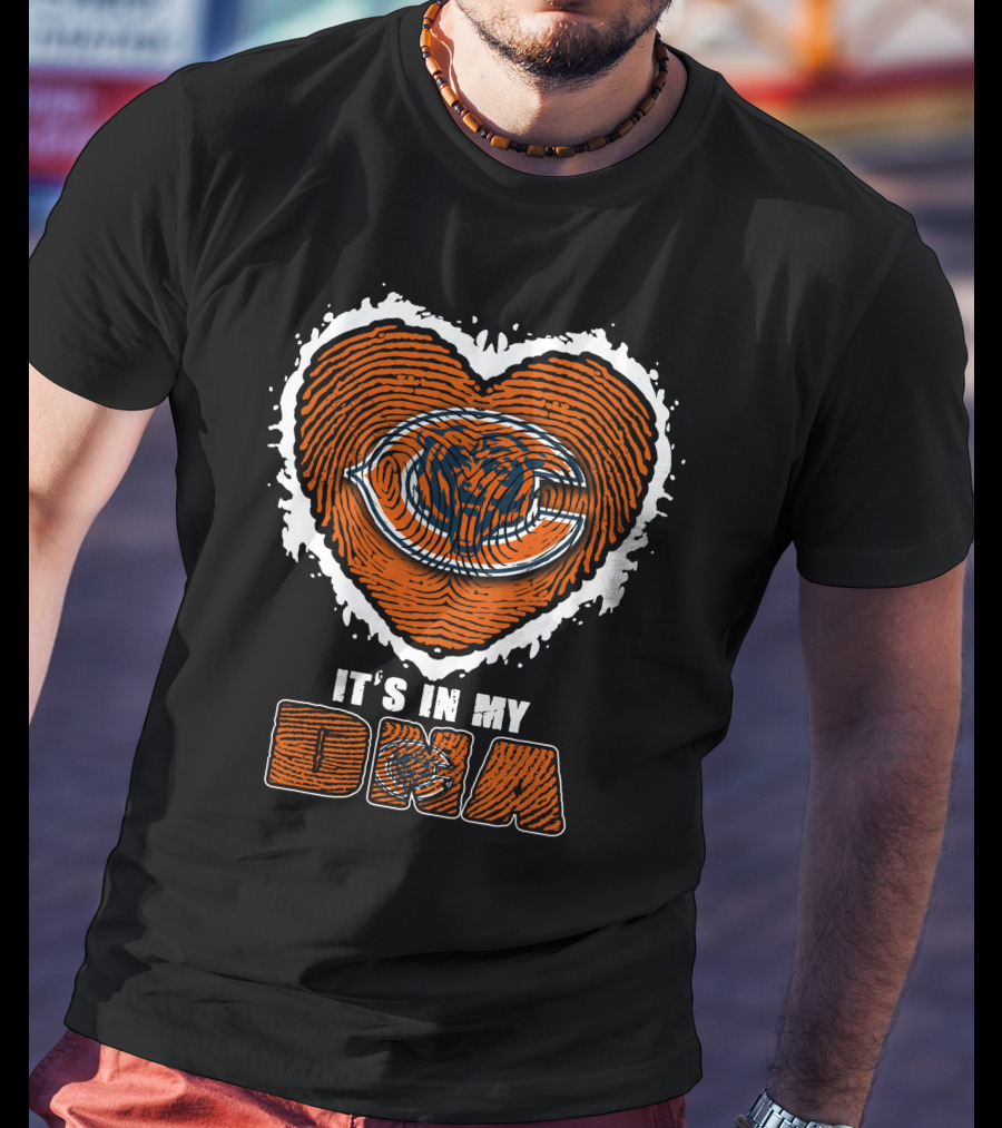 It's In My Dna Chicago Bears Heart Thumbprint T-Shirt