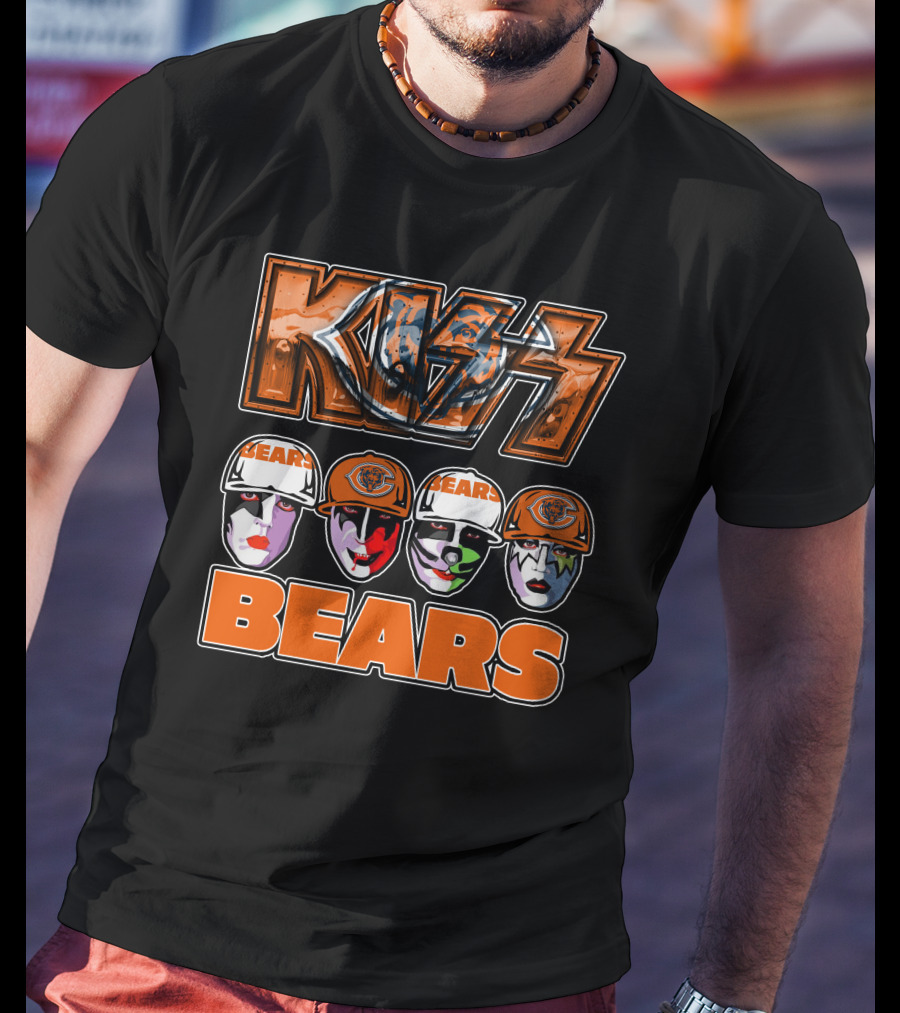 Kiss Chicago Bears Rock Band Faces T-Shirt