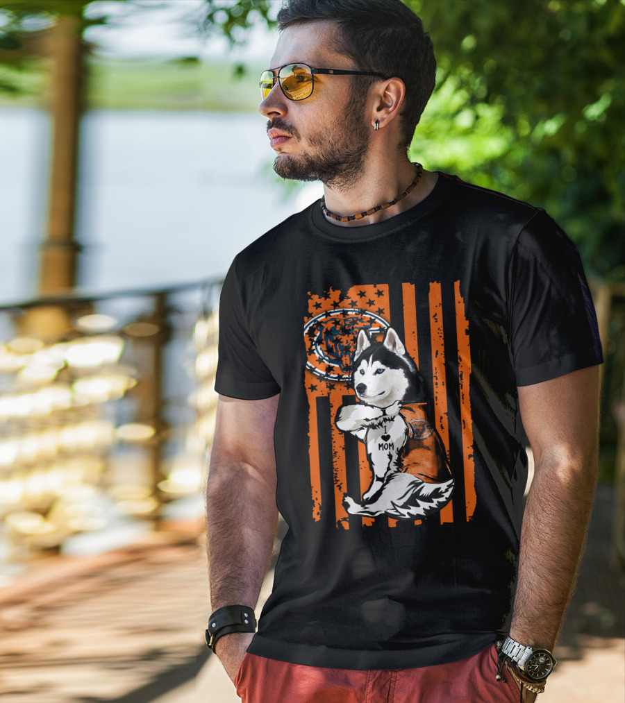 Siberian Husky Chicago Bears Fanatic Mom T-Shirt