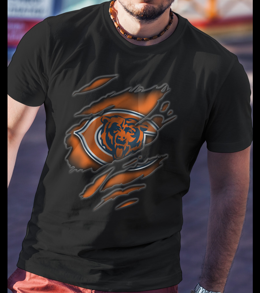 Chicago Bears Torn Claw Marks T-Shirt