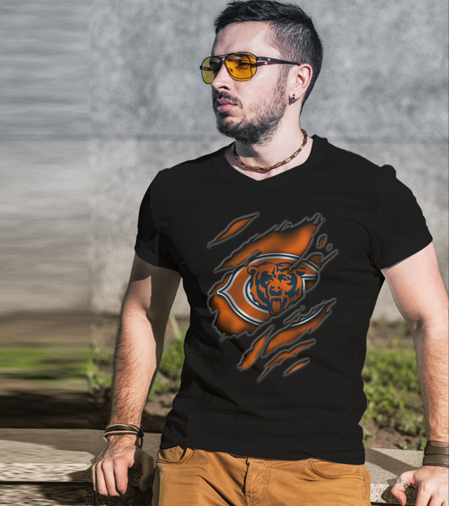Chicago Bears Torn Claw Marks T-Shirt
