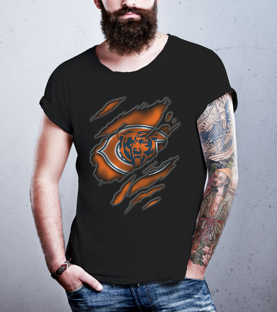 Chicago Bears Torn Claw Marks T-Shirt