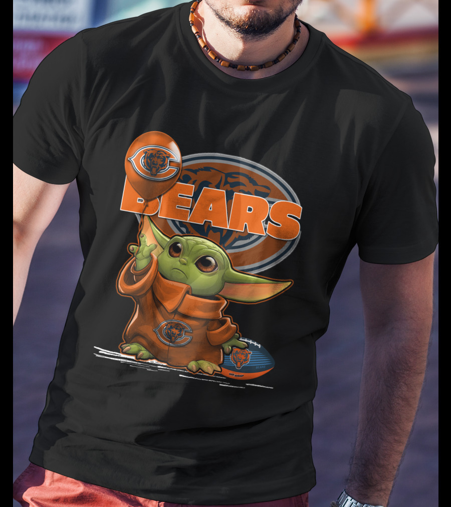 Yoda BEARS Chicago Football Balloon And Jersey T-Shirt