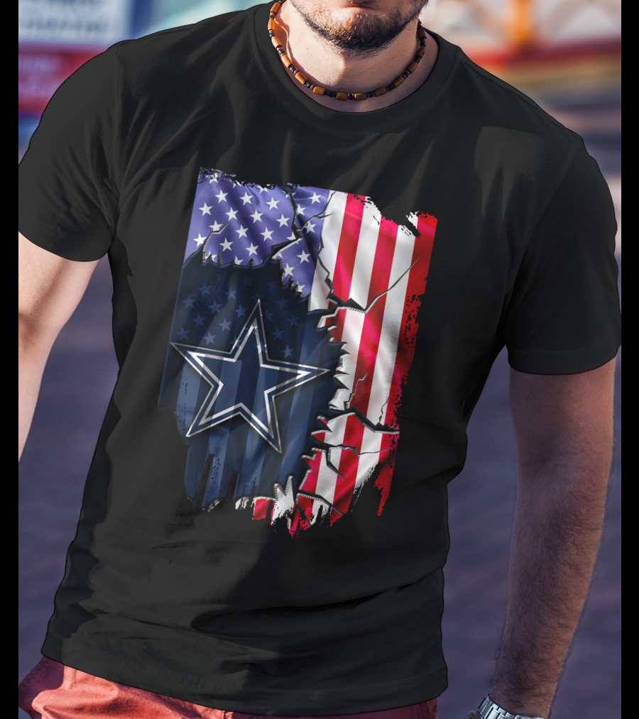 Flag V2 Dallas Cowboys American Flag Star T-Shirt