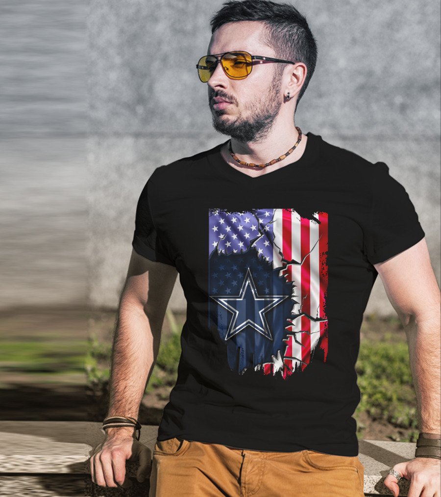 Flag V2 Dallas Cowboys American Flag Star T-Shirt